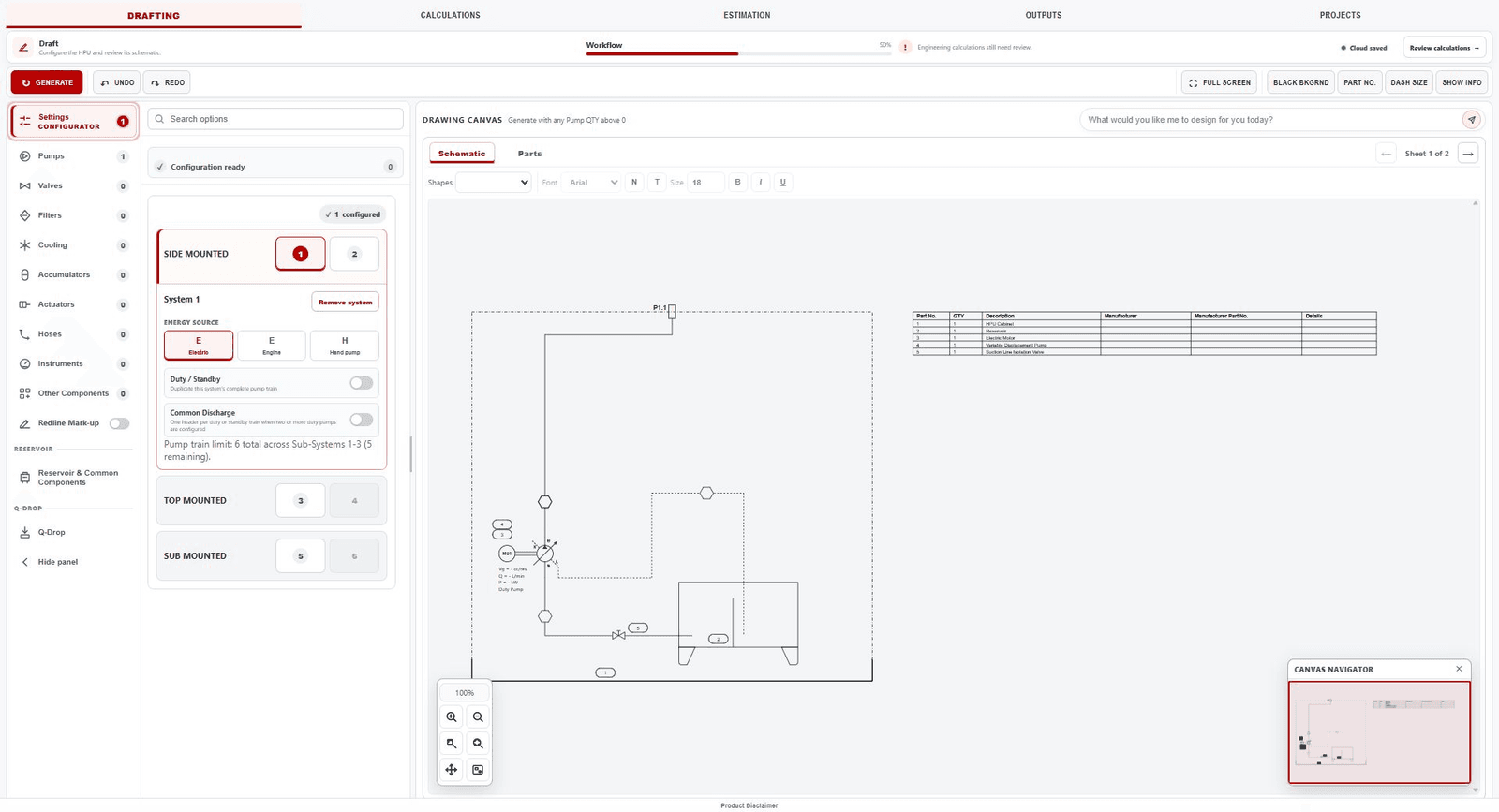 FLUISTIX FLX-STD HPU configuration workspace